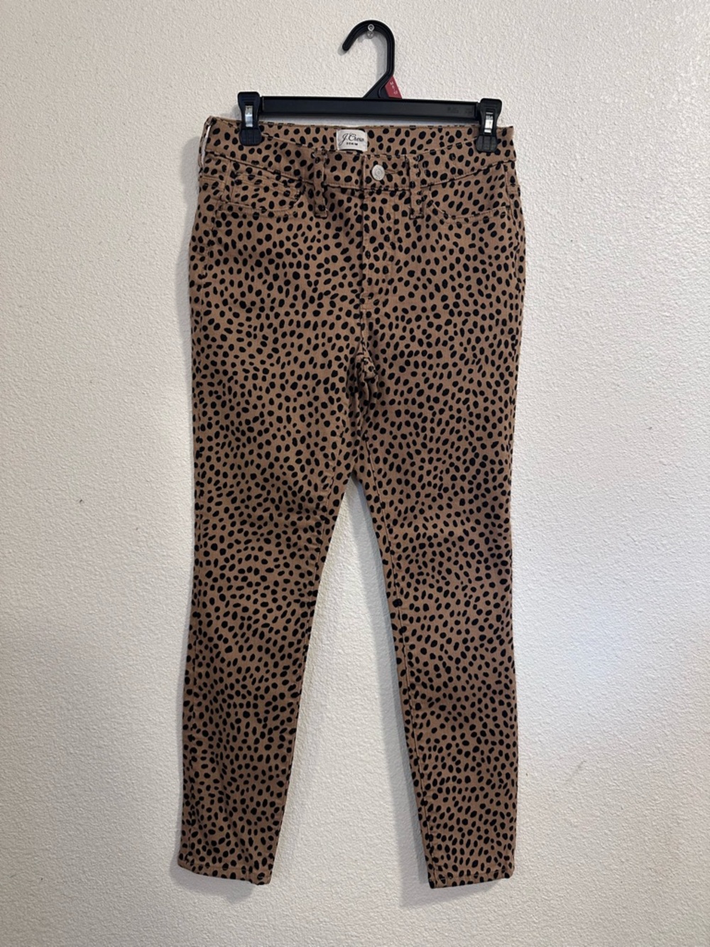 J. Crew Leopard-Spot Denim Pants in Brown and Black